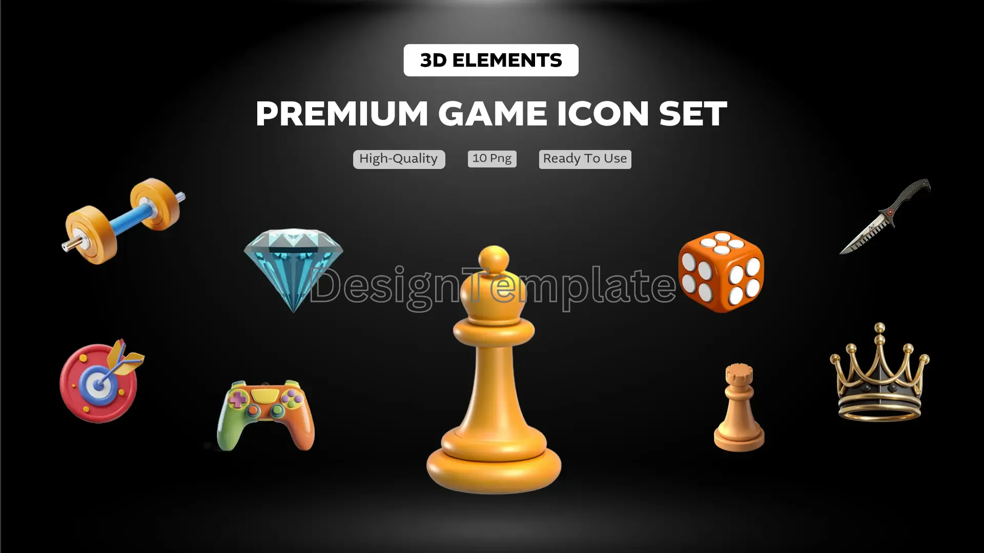 Victory Vault Vibrant Game Icon Set 3D Icons image